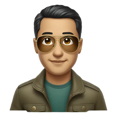 Ray-Ban aviator glasses chinese man  sticker