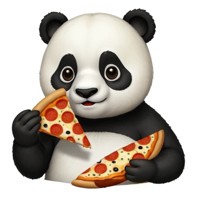 panda eating pizza sticker