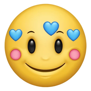 Smiley face with blue heart eyes that says approved sticker
