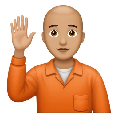 Inmate waving bye sticker