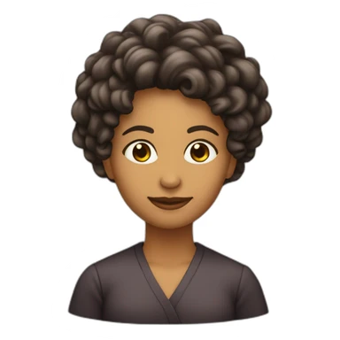 profesora pelo largo rizado castaño oscuro sticker