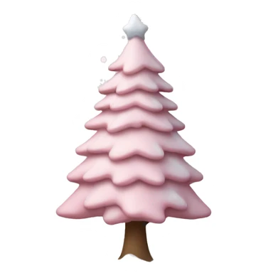light pink christmas tree with snow sticker
