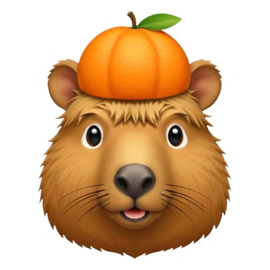 Capybara with orange on his head sticker