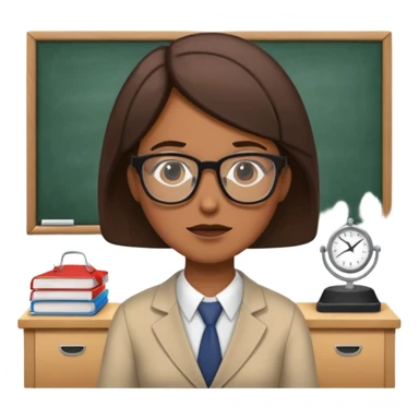 exhausted teacher in a bustling classroom sticker