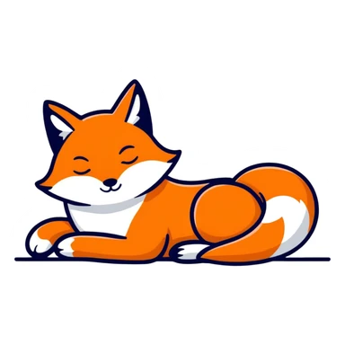Fox asleep sticker