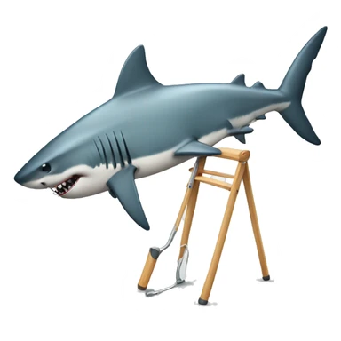 Shark injured crutches sticker