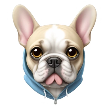 A french bulldog wearing a hoodie sticker