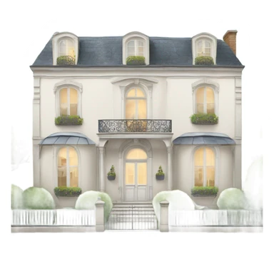 medium white georgian style Parisian chic house sticker