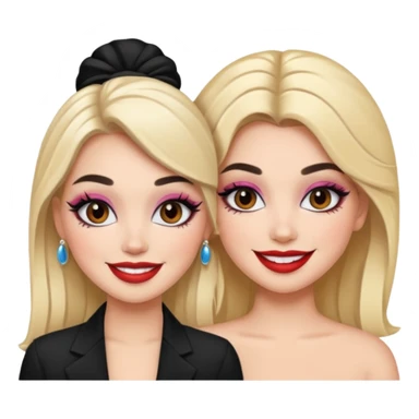 Boujy baddie best friends, fair skin, trendy heavy makeup sticker