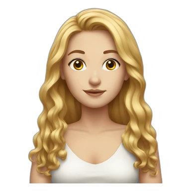 white women with ruby long hair sticker