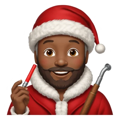 Black Santa smoking sticker
