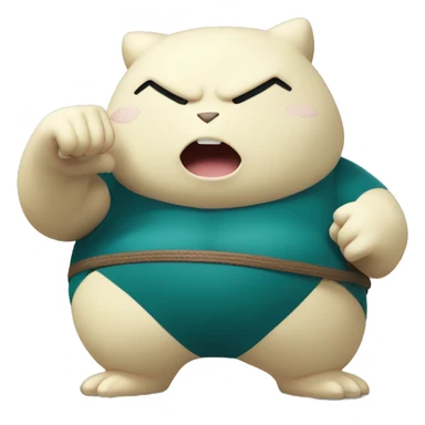 Pokémon snorlax doing Muai Thai sticker