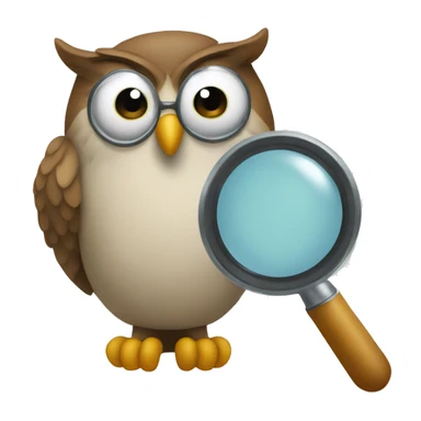 owl using a magnifying glass sticker