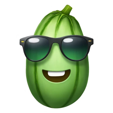 cucumber in sunglasses sticker