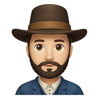 Amish man with beard. No facial hair above his mouth sticker