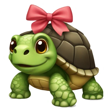 turtle wearing a bow on its head sticker