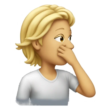 person smelling hair sticker