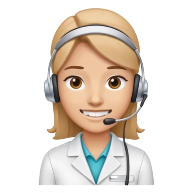 A front desk worker at an orthodontic prcatice sticker