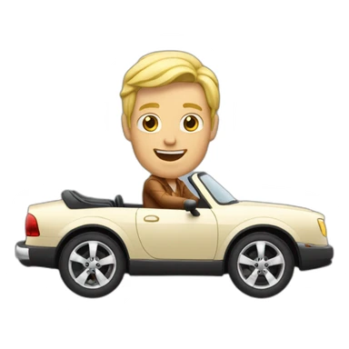 blonde man riding cabriolet sticker
