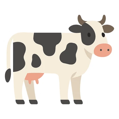 Flat design style cow sticker