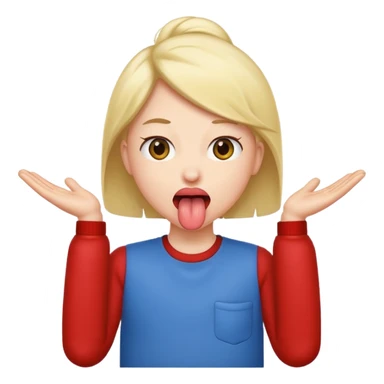 Person sticking there tongue out with arms to the side sticker