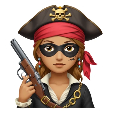 Lady Pirate With Gun. sticker