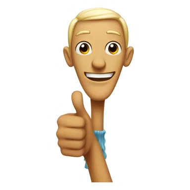 Guy with an extremely long neck, giving a thumbs up sticker