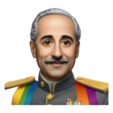 Hyperrealist francisco franco lgtbi rainbow sticker