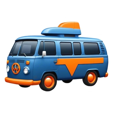 Mystery Machine dark blue and orang sticker