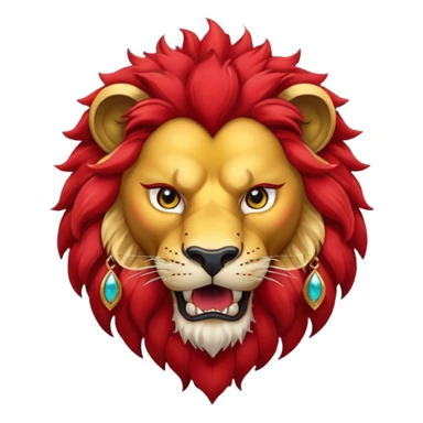 red lion with golden earings sticker