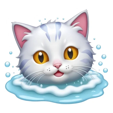 Cat bathing sticker