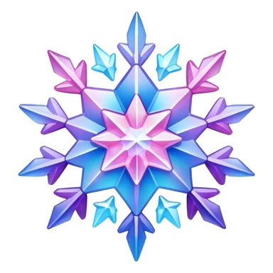 Gradient iridescent Pastel Pink violet blue crystal star snowflake  sticker