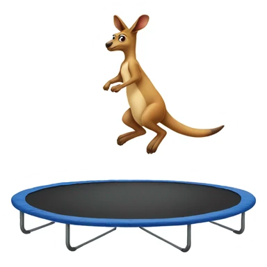 Kangaroo on trampoline sticker