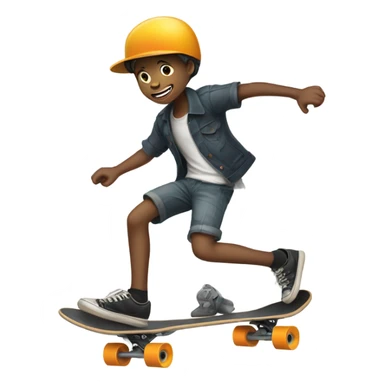 boy and a skateboard sticker
