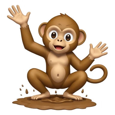A monkey throwing mud sticker