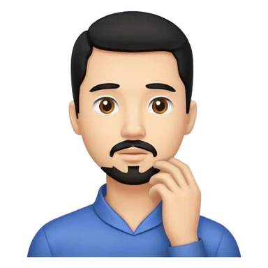 Man with black hair and goatee with neck pain sticker