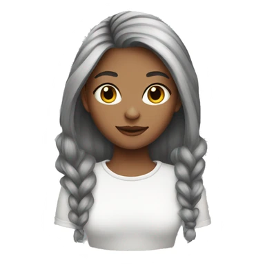 Girl w highlights hair n grey cat sticker