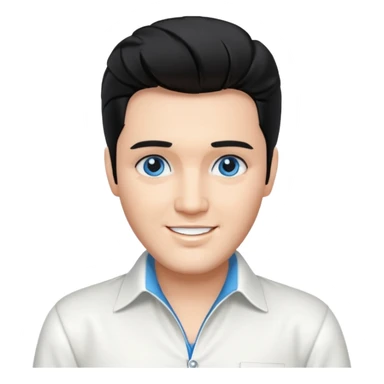 Elvis Presley blue eyes, black hair, white outfit sticker