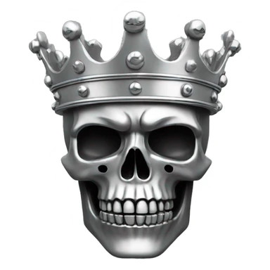 Skull king crown silver sticker
