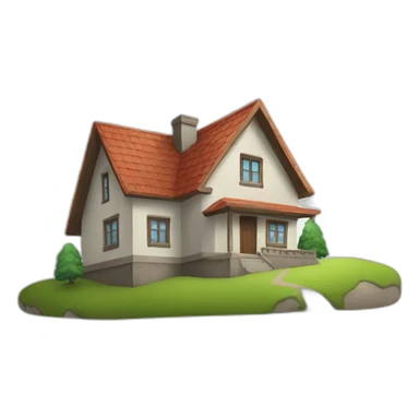 house on slope sticker