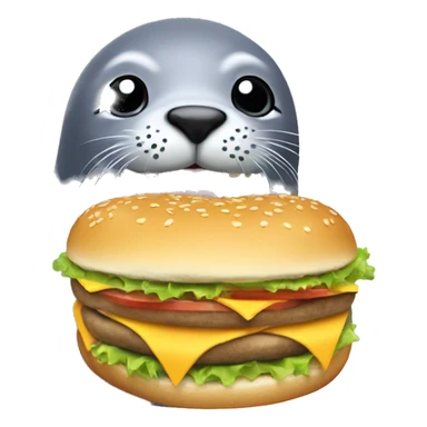 Seal eating a Cheeseburger sticker