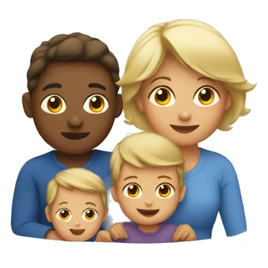 Mom and two boy toddler sticker