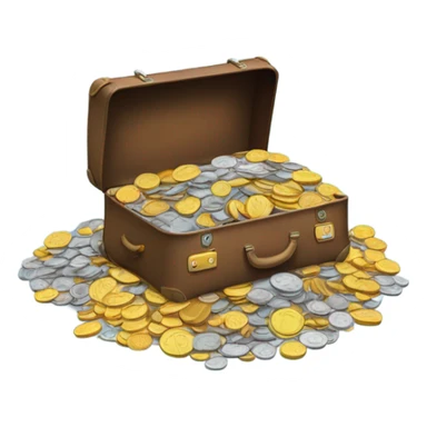 suitcase of coins sticker