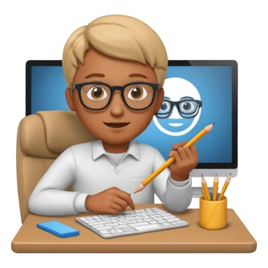 3D imoji of man who is graphics design sticker