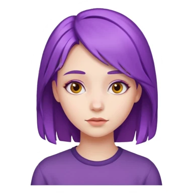 chica con pelo violeta sticker