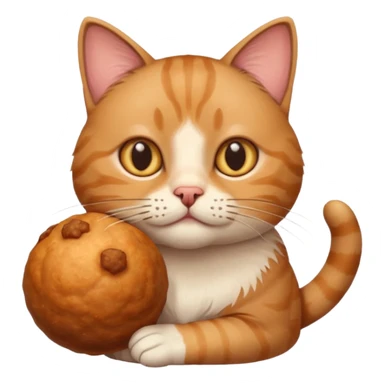 Katze mit einer großen Frikadelle sticker