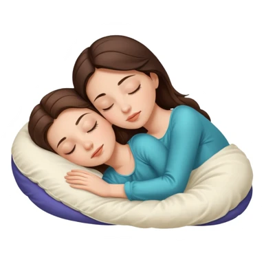 brunette white girl sleeping peacefully, silk pillow sticker