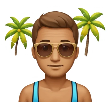 man with sunglasses and beachwear sticker