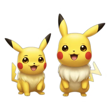 Evoli et pikachu sticker