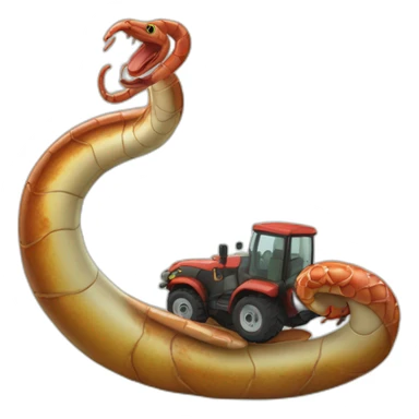 Serpent sur une vache à côté d’un crabe sticker